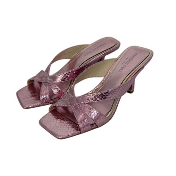 Kenneth Cole Women's Hylda 70 Heel Sandal Heeled Metallic Pink 7.5 - Picture 1 of 7